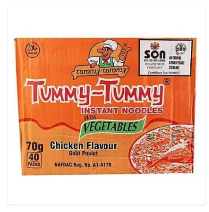 TUMMY TUMMY NOODLES CHICKEN 70g X 40 Packs